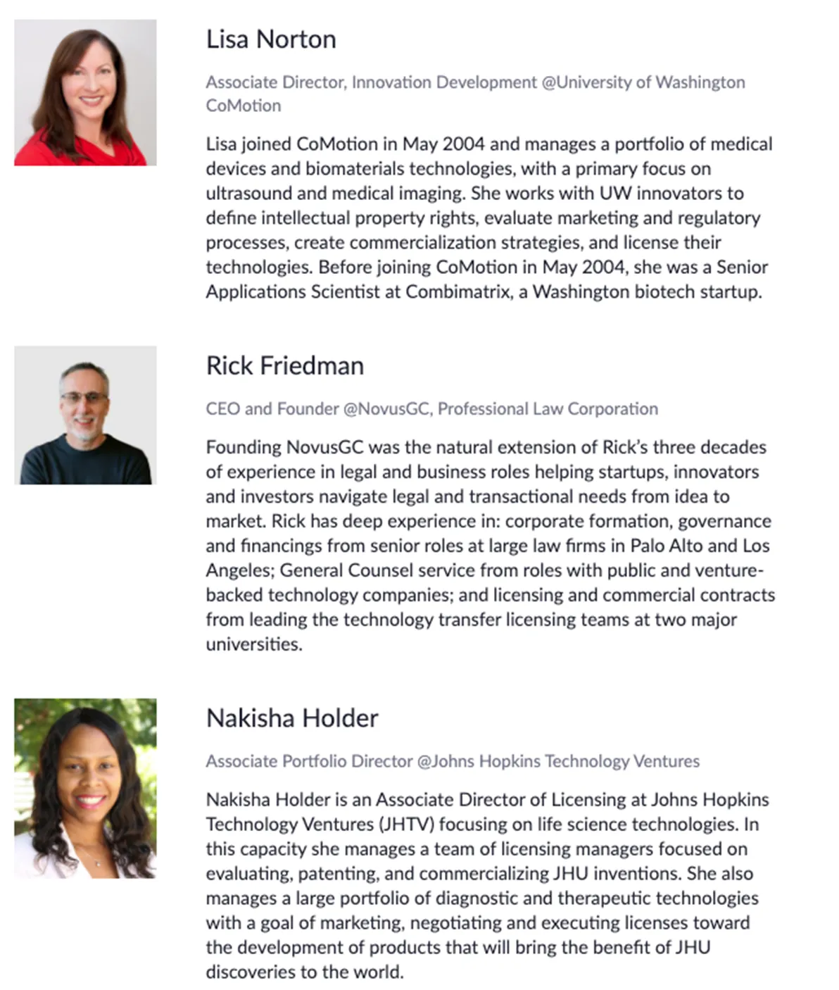 Panelists